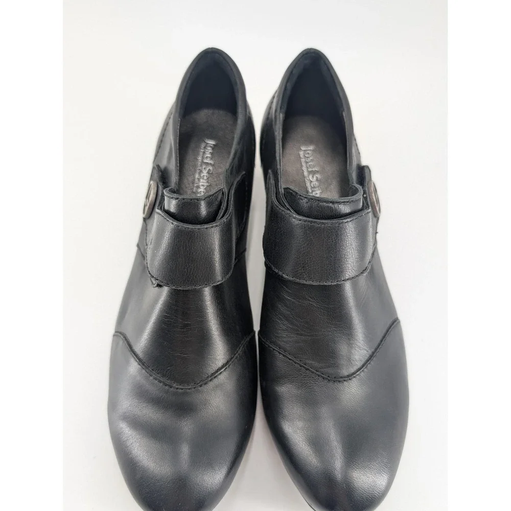 Josef Seibel Shoes Womens Size 6.5 Black Leather Bootie‎ Comfort Low Heel EU 37